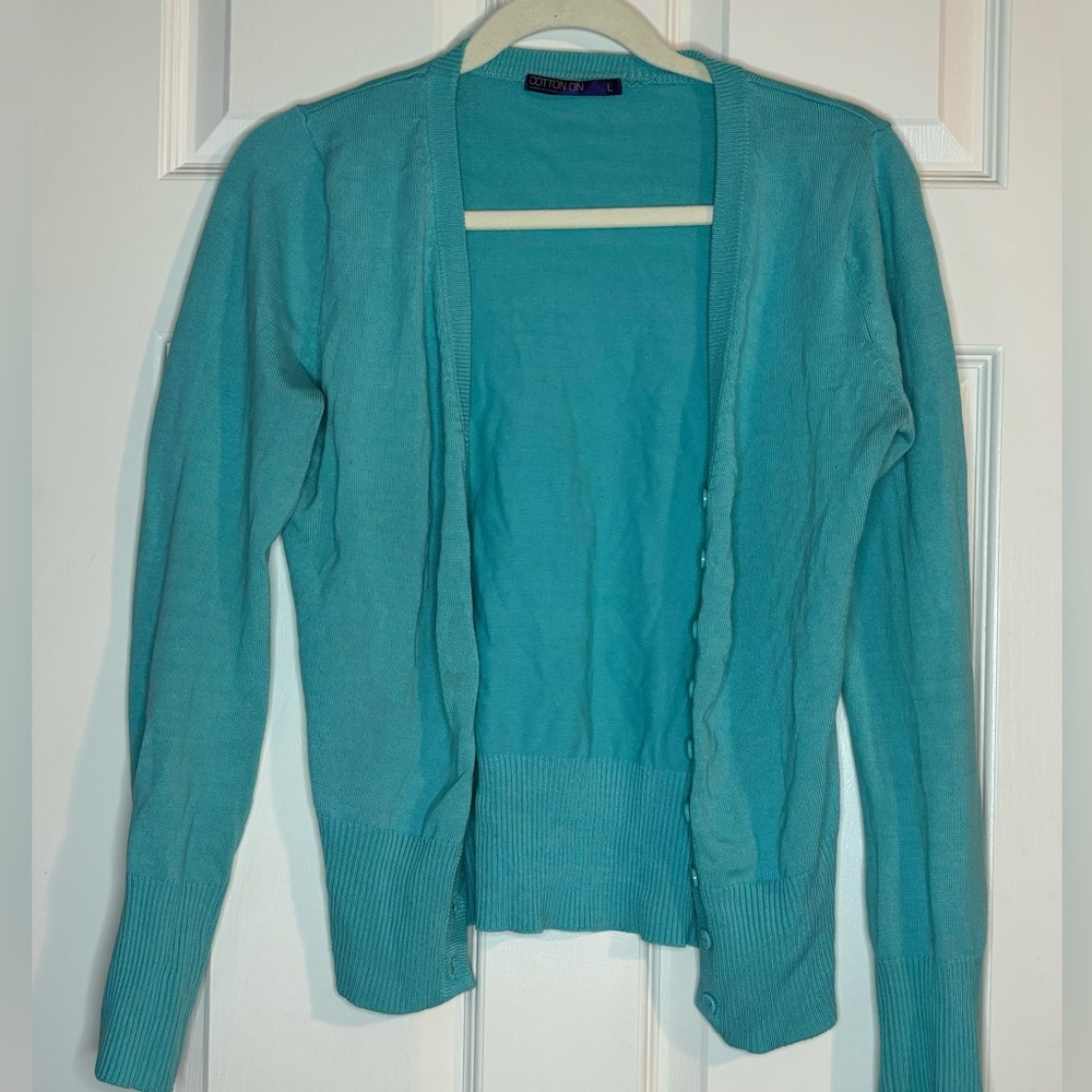 Cotton On Teal Cardigan size L